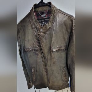 Guess mens motorcycle vintage leather